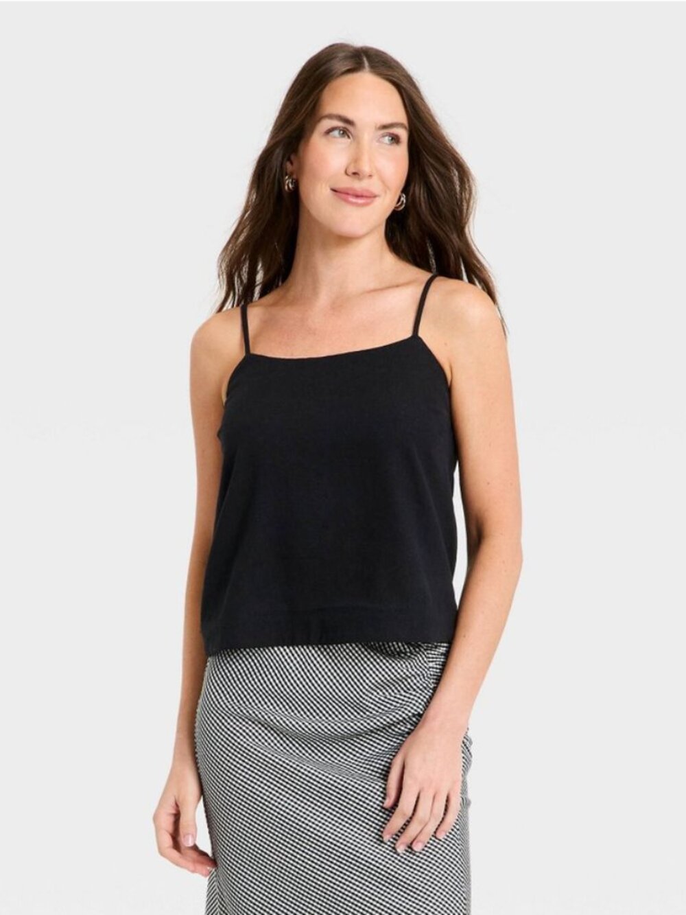 Women's Linen Cami - A New Day Black S